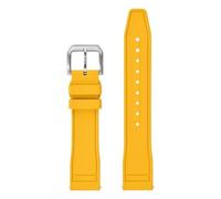 PctkeLsend 20-22mm Quick Release Fluororubber Soft Durable Waterproof Watch Bands For Men Women(Yellow,22mm)