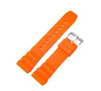 PctkeLsend 20/22mm Silicone Waterproof Diving WatchBand Fit for Rolex SUBMARINER/Citizen/Seiko SKX007 SRP777J1(Orange-Silver,20mm)