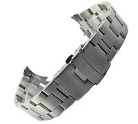 PctkeLsend 20/22mm Solid Stainless Steel Curved End Watch Strap Fit for Seiko SKX007/SKX009/SKX011(QS-silver,22mm with logo)