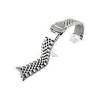 PctkeLsend 20/22mm Solid Stainless Steel Curved End Watchband Fit for Seiko Skx007/Skx009 SRPD63K1(Type B with logo,22mm)