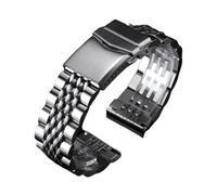 PctkeLsend 20/22mm Stainless Steel Metal Screw Link Straight/Curved End Watchband fit for Seiko Jubilee SKX007/009(Straight End,22mm)