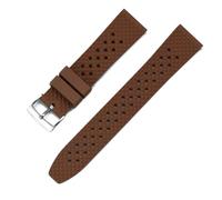 PctkeLsend 20/22mm Tropical FKM Rubber Quick Release Porous Breathable Watch Strap fit for most flat mouth watches(Brown,22mm)