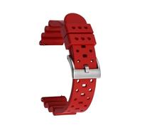 PctkeLsend 20/22mm Universal Quick Release Stainless Steel Buckle Breathable Ventilated Fluororubber (FKM) WatchBand Men Women(Red-Silver Buckle,20mm)