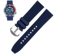 PctkeLsend 20/22mm Waterproof Silicone Rubber Sports Watchband Fit for Omega/Tudor/Seiko/Tissot/IWC/Mido(Blue-silver,22mm)