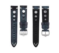 PctkeLsend 20-24mm Genuine Leather Vintage Watchband(Blue,20mm)