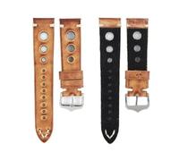 PctkeLsend 20-24mm Genuine Leather Vintage Watchband(Yellow,20mm)