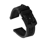 PctkeLsend 20-24mm Nylon FKM Rubber Bottom Waterproof Universal Watchband Fit For Omega Tissot MIDO IWC(Black White-Black,22mm)