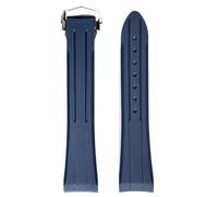 PctkeLsend 20mm Curved Rubber Folding Buckle Sport Waterproof Watchband fit for Omega X Swatch MoonSwatch(Royal blue)