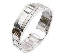 PctkeLsend 20mm Men Solid 904L Stainless Steel Micro-Adjustable Clasp Watchbands Fit for SUB/DAYTONA NH35 NH36(Micro-Adjustable Clasp)