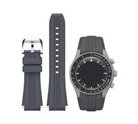 PctkeLsend 20mm No Gap Curved End Silicone Watchband fit for Omega/Swatch Speedmaster Moonswatch(Gray)