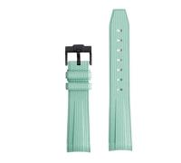 PctkeLsend 20mm Rubber Silicone Curved End Watchband fit for OmegaX Swatch Joint Moon Swatch/Seamaster 300(Light green B)