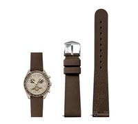 PctkeLsend 20mm Soft Silicone Waterproof and sweatproof Quick Release Watchband fit for Omega X Swatch Joint MoonSwatch(Dark brown)