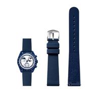 PctkeLsend 20mm Soft Silicone Waterproof and sweatproof Quick Release Watchband fit for Omega X Swatch Joint MoonSwatch(Royal blue)