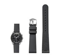 PctkeLsend 20mm Soft Silicone Waterproof and sweatproof Quick Release Watchband fit for Omega X Swatch Joint MoonSwatch(Dark grey)