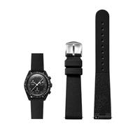 PctkeLsend 20mm Soft Silicone Waterproof and sweatproof Quick Release Watchband fit for Omega X Swatch Joint MoonSwatch(Black)
