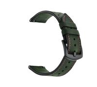 PctkeLsend 20mm Universal Replacement Porous Breathable Leather WatchBand(Army green)