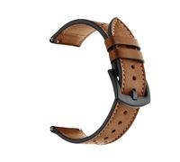PctkeLsend 20mm Universal Replacement Porous Breathable Leather WatchBand(Brown)
