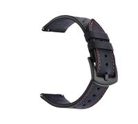 PctkeLsend 20mm Universal Replacement Porous Breathable Leather WatchBand(Midnight Blue)