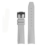 PctkeLsend 20mm Waterproof Sports Curved End rubber Watchband Fit for rolex/Omega/Swatch Joint MoonSwatch Constellation(Grey BK buckle)