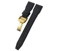 PctkeLsend 21、22mm Woven Nylon Watchband Fit for IWC Pilot IW3777 Series(Black black gold,22mm)