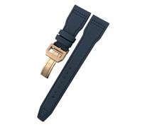 PctkeLsend 21、22mm Woven Nylon Watchband Fit for IWC Pilot IW3777 Series(Blue blue rose,21mm)