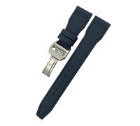 PctkeLsend 21、22mm Woven Nylon Watchband Fit for IWC Pilot IW3777 Series(Blue blue silver,22mm)