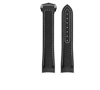 PctkeLsend 21MM Mens Rubber Sport Waterproof Watchband fit for omega Planet Ocean 600(BK-white BK)