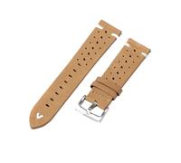 PctkeLsend 22/22mm Handmade Stitching Vintage Oil Wax Cowhide Leather Quick Release Watchband fit for most flat mouth watches(Yellow Brown,22MM_BLACK BUCKLE)