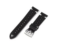 PctkeLsend 22/22mm Handmade Stitching Vintage Oil Wax Cowhide Leather Quick Release Watchband fit for most flat mouth watches(Black,20MM_BLACK BUCKLE)
