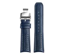 PctkeLsend 22/23mm Genuine Leather curved end Watchband Fit for CITIZEN Blue Angel AT8020-54L/8020-03L/JY8078(Blue SR hook,22mm)