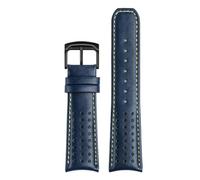 PctkeLsend 22/23mm Genuine Leather curved end Watchband Fit for CITIZEN Blue Angel AT8020-54L/8020-03L/JY8078(Blue YEl Bk pin,23mm)