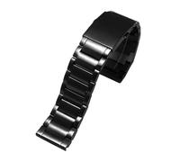 PctkeLsend 22-28mm plain end solid Stainless steel watchband fit for diesel DZ4209/DZ4215/DZ1844(Black,28mm)