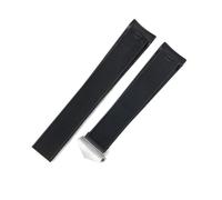 PctkeLsend 22mm Soft Rubber Curved end Watchband Fit for Tag Heuer Competitive Diving 300(Black silver)