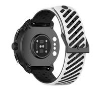 PctkeLsend 22mm Two-Tone Silicone Waterproof and dustproof Watchband Fit for RACE 2/S/Run/Ocean/Vertical/Suunto 5 9 Peak Pro(White Black)
