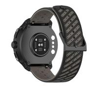 PctkeLsend 22mm Two-Tone Silicone Waterproof and dustproof Watchband Fit for RACE 2/S/Run/Ocean/Vertical/Suunto 5 9 Peak Pro(Black Gray)