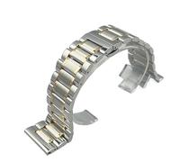 PctkeLsend 26、28、30mm Solid Stainless Steel Butterfly Clasp Watchband fit for Longines Master Collection(Silver Rose Gold,28mm)