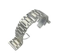 PctkeLsend 26、28、30mm Solid Stainless Steel Butterfly Clasp Watchband fit for Longines Master Collection(Silver,28mm)