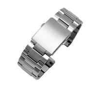 PctkeLsend 26mm Solid Stainless Steel curved end Watchbandt fit for diesel DZ4318/DZ4323/DZ4283/DZ4309(Silver)