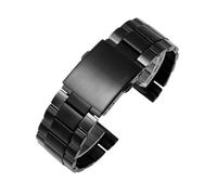 PctkeLsend 26mm Solid Stainless Steel curved end Watchbandt fit for diesel DZ4318/DZ4323/DZ4283/DZ4309(Black)