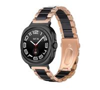 PctkeLsend Ceramic Strap fit for Samsung Galaxy Watch Ultra 47mm Bracelet Replaceable Wristband fit for Samsung Galaxy Watch Ultra Metal Watchband(Rose gold black)