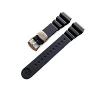PctkeLsend Diving Silicone Strap fit for Seiko Prospex SPR009 Abalone MM5 Waterproof 20mm 22mm Rubber Watchband Stainless Steel Ring Buckle(Black withlogo,22mm)