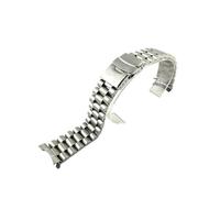 PctkeLsend Fit for Seiko Solid Stainless Steel Band Skx007 Skx009 SRPD63K1 samurai 20mm 22mm Men's Strap Srpd Jubilee Curved Bracelet(A-Silver with logo,22mm)