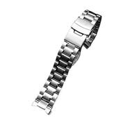 PctkeLsend Fit for Seiko, Timex, Citizen, Casio Curved End Stainless Steel Strap Men 22mm Silver Watch Band Watch Chain Bracelet