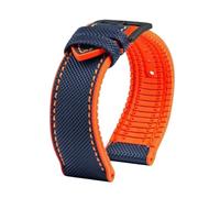 PctkeLsend For Longines Comcas L3.742 781 782 Rubber Bracelet Carbon Fiber Nylon Silicone Diving Men's Watch Strap 21mm 22mm 23mm Watchband(Blue o-black,22mm)