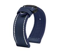PctkeLsend For Longines Comcas L3.742 781 782 Rubber Bracelet Carbon Fiber Nylon Silicone Diving Men's Watch Strap 21mm 22mm 23mm Watchband(A-blue-black,21mm)