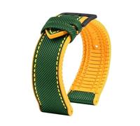 PctkeLsend For Longines Comcas L3.742 781 782 Rubber Bracelet Carbon Fiber Nylon Silicone Diving Men's Watch Strap 21mm 22mm 23mm Watchband(Green y-black,21mm)