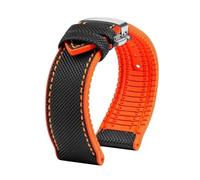 PctkeLsend For Longines Comcas L3.742 781 782 Rubber Bracelet Carbon Fiber Nylon Silicone Diving Men's Watch Strap 21mm 22mm 23mm Watchband(A-black o-silver,24mm)