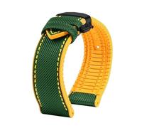 PctkeLsend For Longines Comcas L3.742 781 782 Rubber Bracelet Carbon Fiber Nylon Silicone Diving Men's Watch Strap 21mm 22mm 23mm Watchband(A-green y-black,22mm)