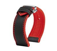 PctkeLsend For Longines Comcas L3.742 781 782 Rubber Bracelet Carbon Fiber Nylon Silicone Diving Men's Watch Strap 21mm 22mm 23mm Watchband(A-black red-silver,24mm)