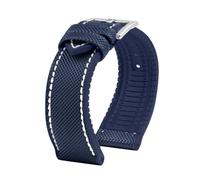 PctkeLsend For Longines Comcas L3.742 781 782 Rubber Bracelet Carbon Fiber Nylon Silicone Diving Men's Watch Strap 21mm 22mm 23mm Watchband(Blue-silver,20mm)